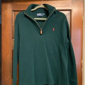Vintage Ralph Lauren Forest Green Quarter-Zip Sweater